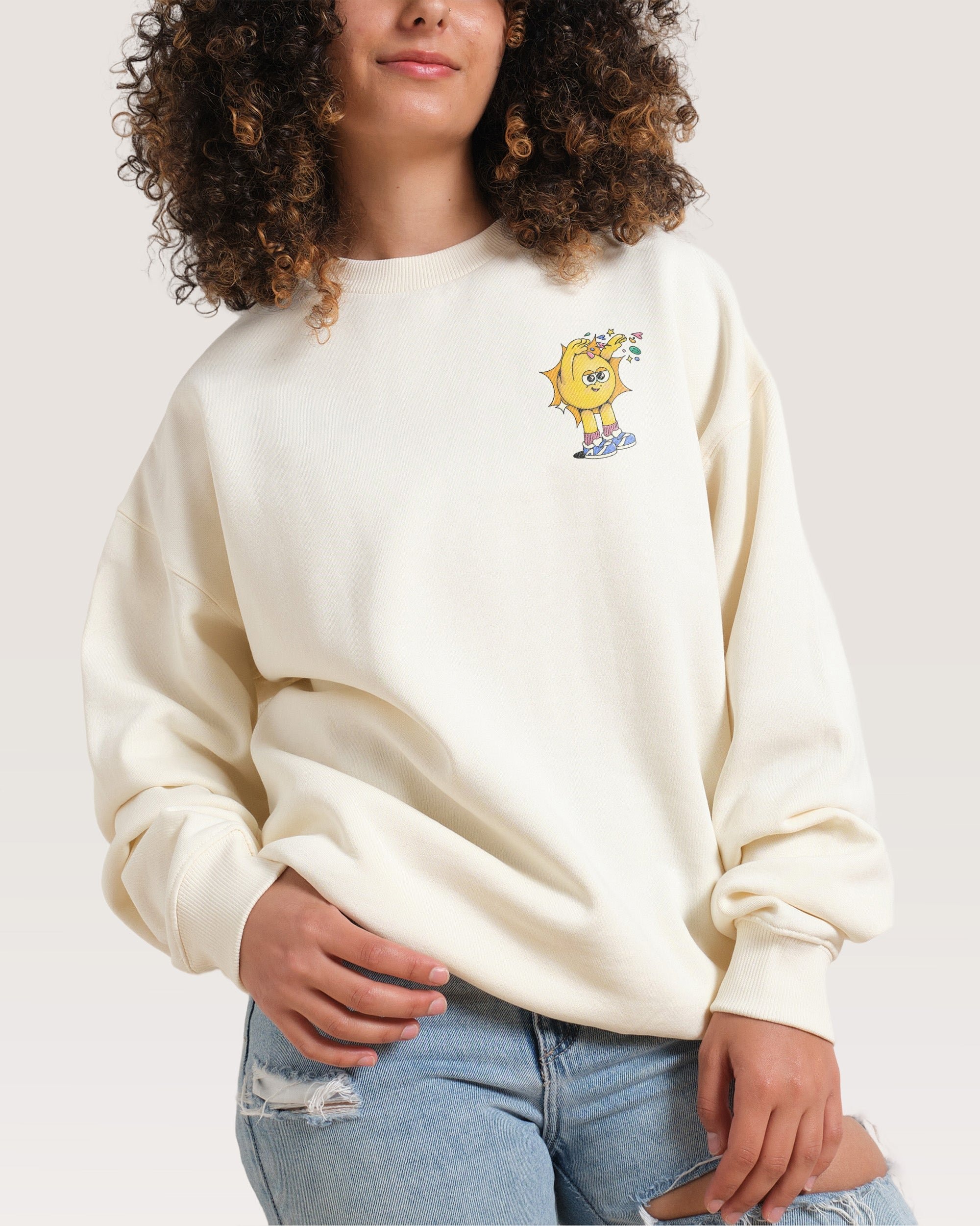 Hit Em' With the Good Vibes Unisex Sweatshirt 80% Cotton 340gsm Graphic Print