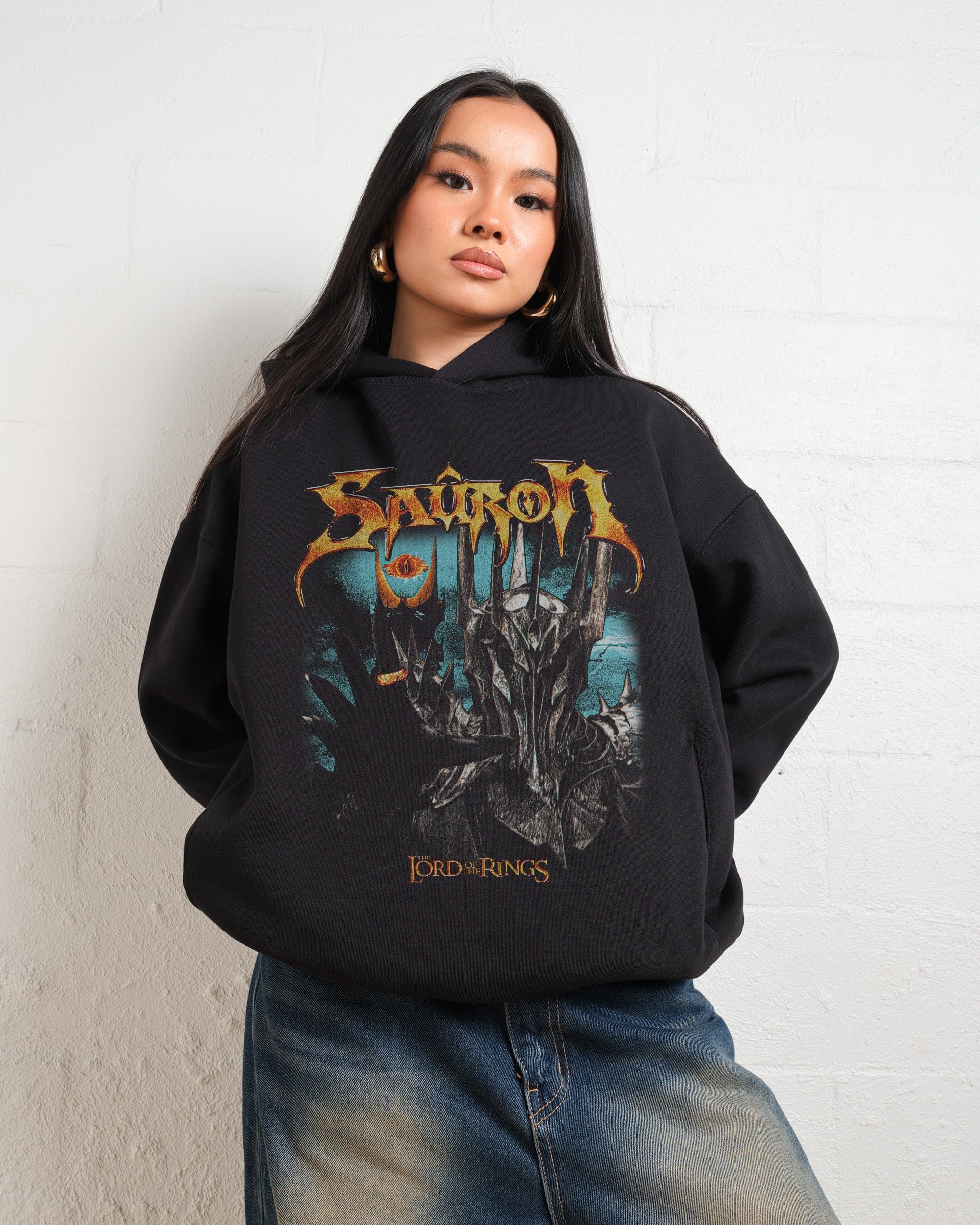 Vintage Sauron Hoodie - Lord of the Rings Unisex Graphic Hoodie 90s Boxy Fit