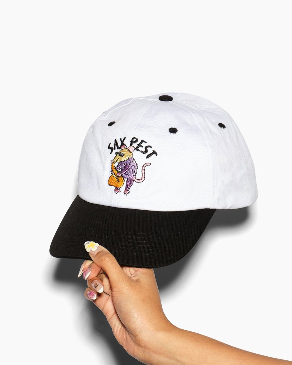 Sax Pest Embroidered Hat - Premium 100% Cotton Adjustable Cap by Threadheads