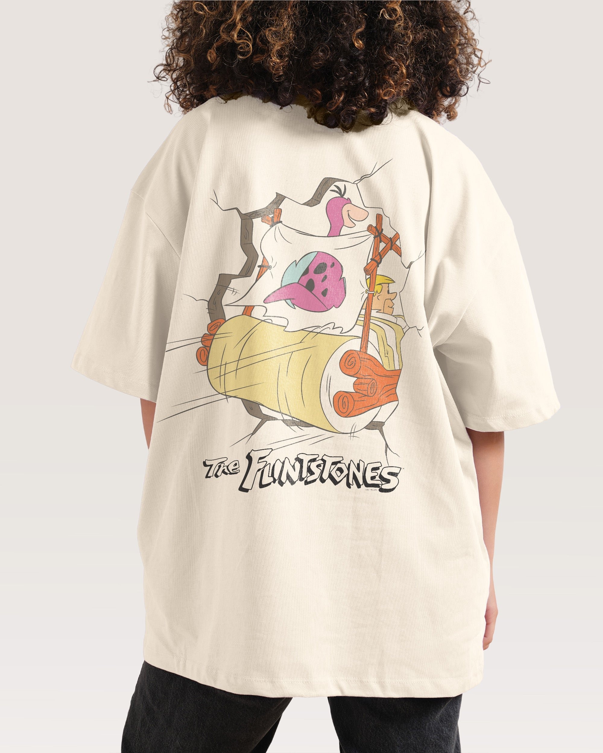 Bedrock Crash Oversized Graphic Tee - The Flintstones Collab Unisex 100% Combed Cotton
