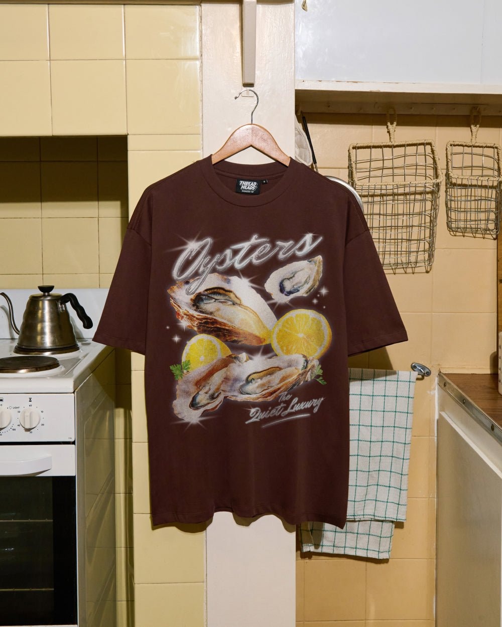 Oysters The Quiet Luxury Oversized Graphic Tee Unisex 100% Combed Cotton Heavyweight