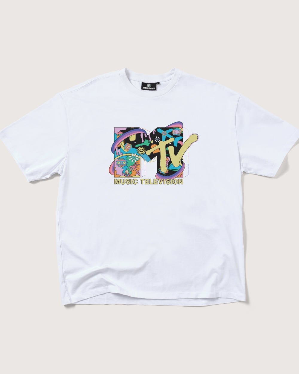 LSD MTV Logo Oversized Unisex T-Shirt 90s Boxy Fit 100% Combed Cotton Heavyweight