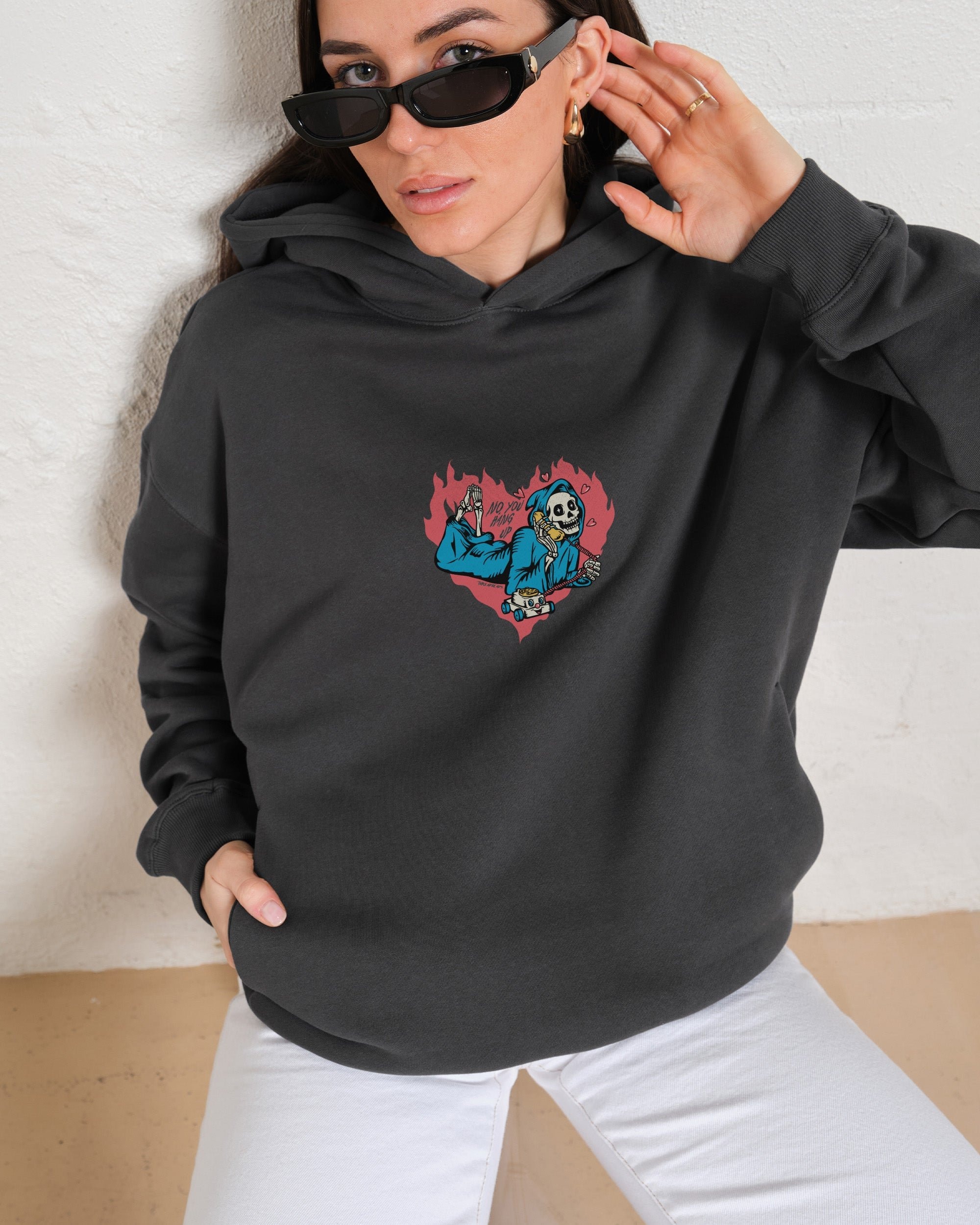 No You Hang Up Unisex Hoodie - 90s Boxy Fit, 340gsm Cotton Poly Blend