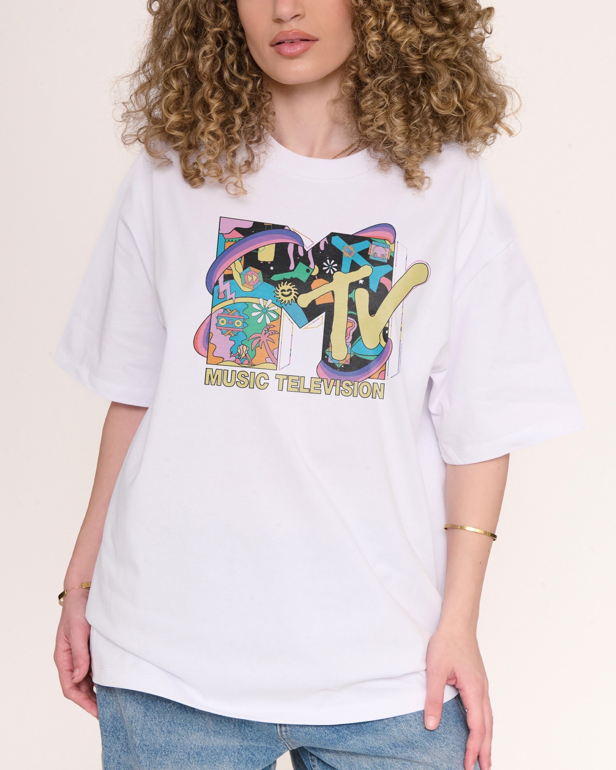 LSD MTV Logo Oversized Unisex T-Shirt 90s Boxy Fit 100% Combed Cotton Heavyweight