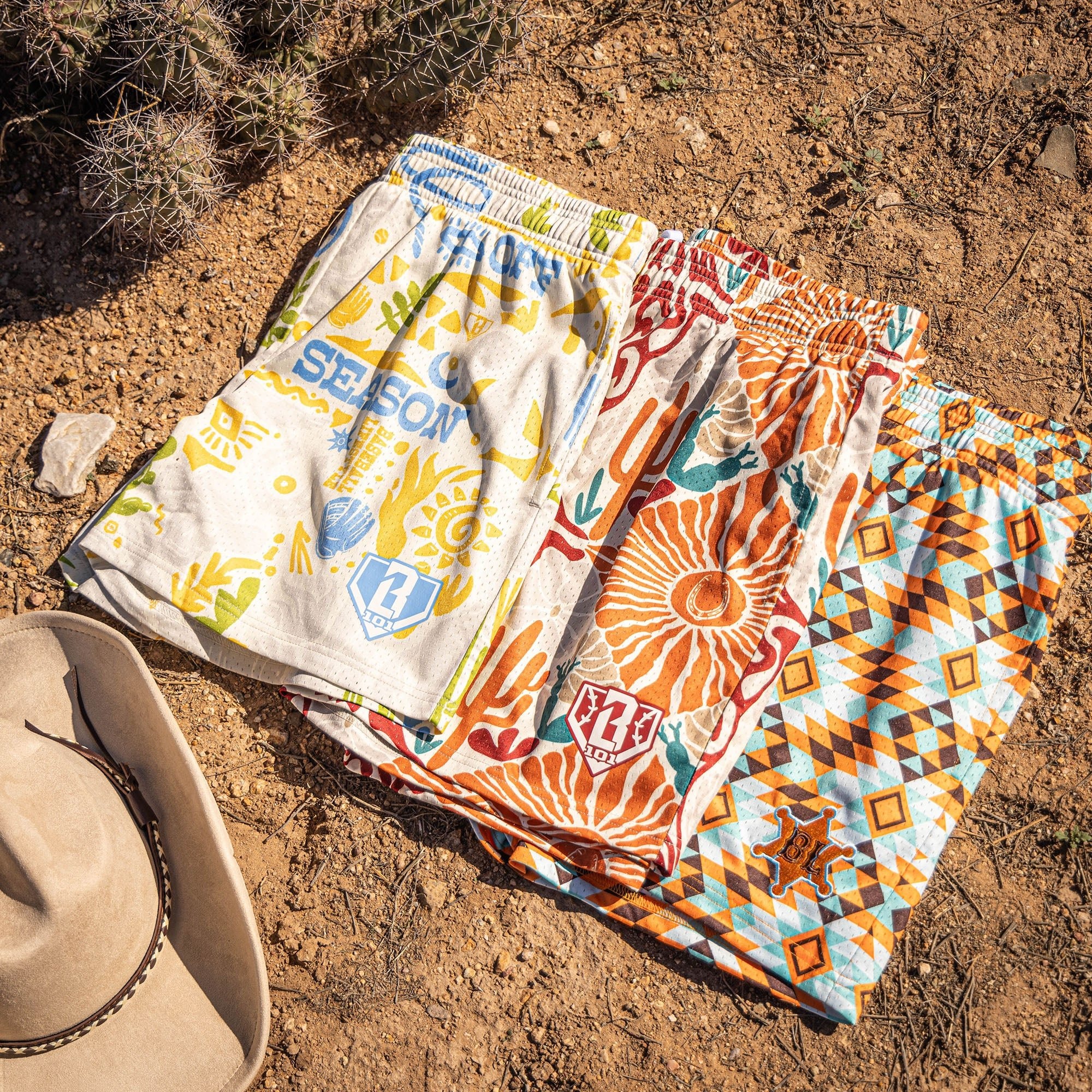 BL101 Outlaw Mesh Shorts - Allover Pattern, Side Pockets, 5" Inseam