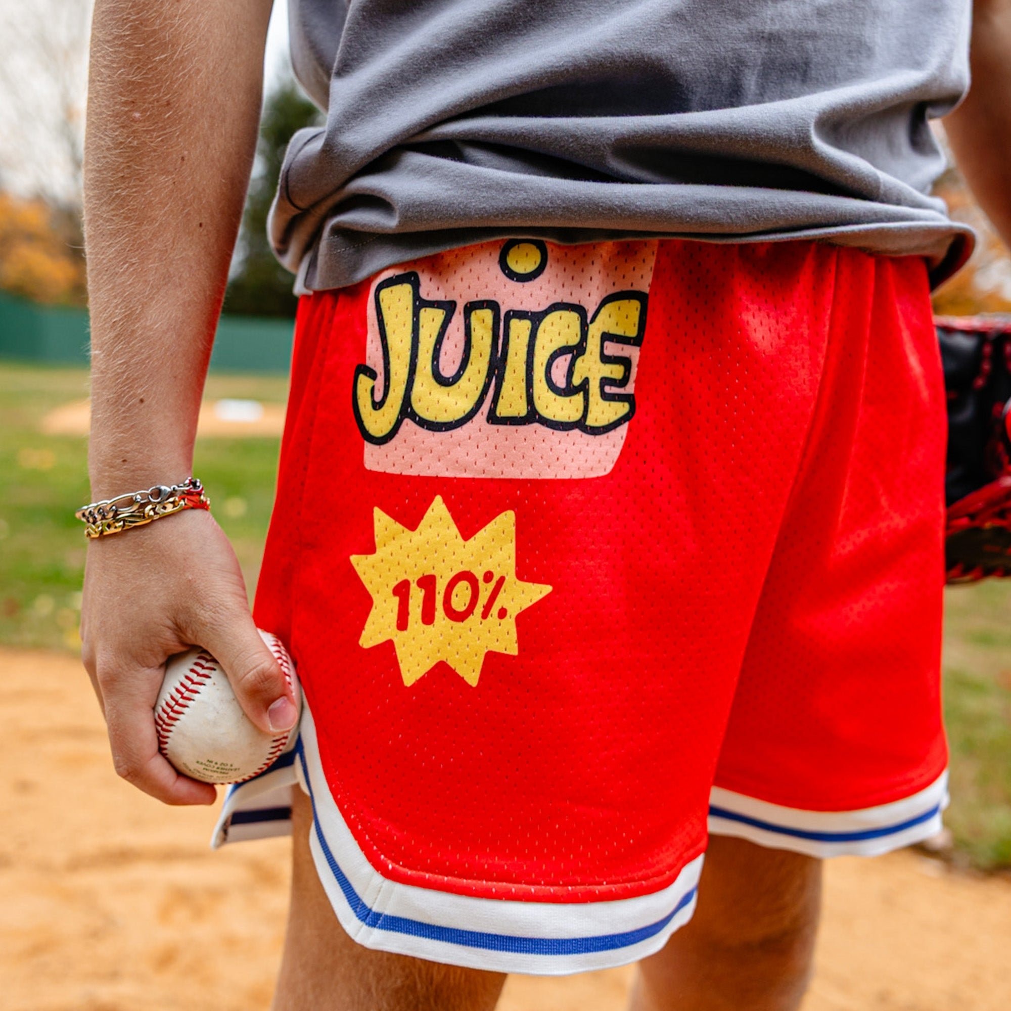 Juicebox League Mesh Shorts - Allover Pattern, Side Pockets, 5" Inseam